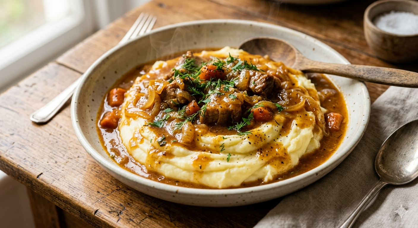 Підлива до картоплі з м’ясом – густий та ароматний рецепт